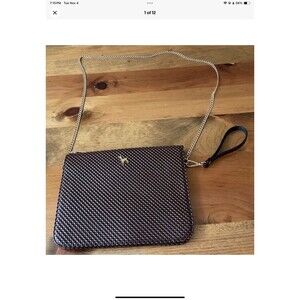 Martine Sitbon 3 Section Brown and Black Clutch/Detachable Chain Crossbody Bag